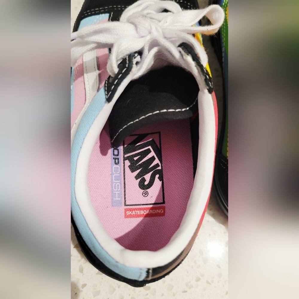 Vans Colorful "Skateboarding 4 All" Rainbow Sneakers | Size 5 - Picture 5 of 7